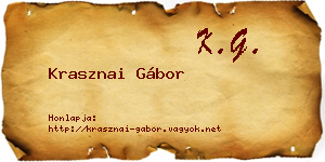 Krasznai Gábor névjegykártya